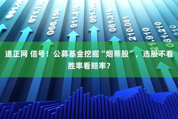道正网 信号！公募基金挖掘“烟蒂股”，选股不看胜率看赔率？