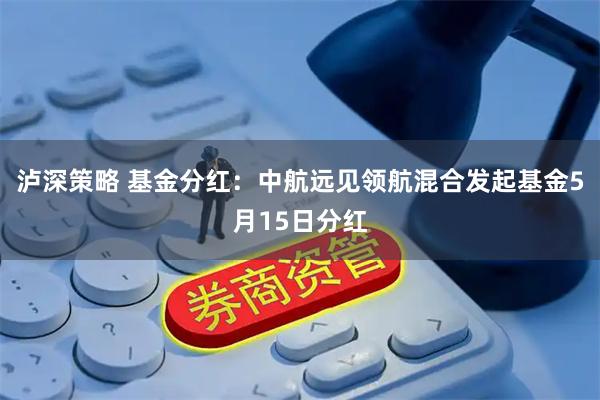 泸深策略 基金分红：中航远见领航混合发起基金5月15日分红