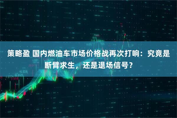 策略盈 国内燃油车市场价格战再次打响：究竟是断臂求生，还是退场信号？